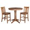 International Concepts Round 36 in Rd Ped Gathering Ht Table, 2 San Remo Stools, Distressed Oak, 36 in W, 36 in L, 35.1 in H K42-36RT-27B-S102-2 - alternate 1